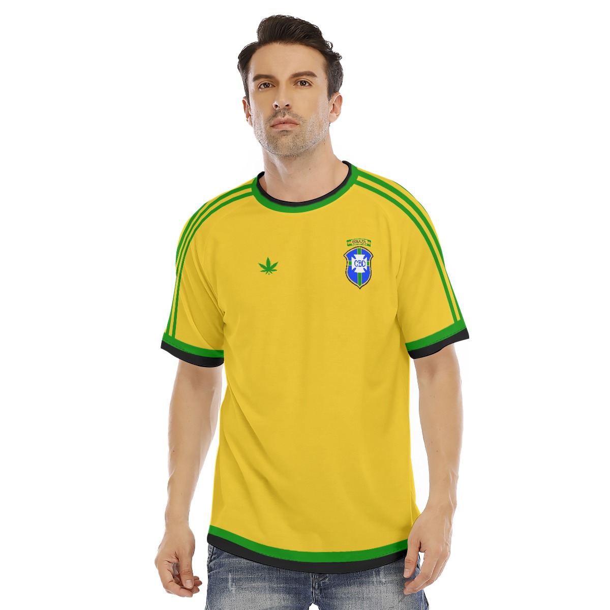 Rasta Inspired Soccer Shirt – Yellow Green Black Colors – Reggae