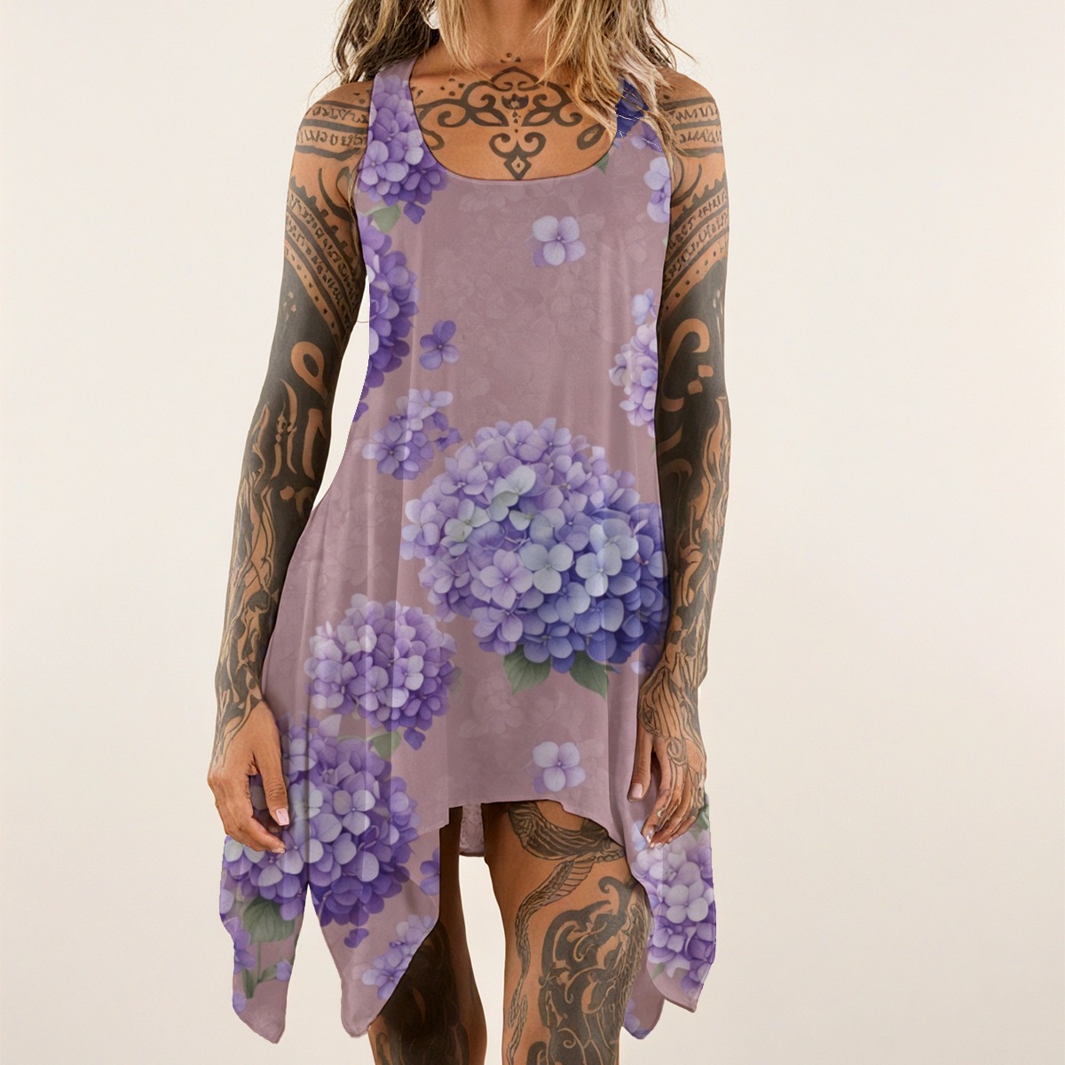 All-over print Women's Sleeveless Tank Dress (P9AFX)