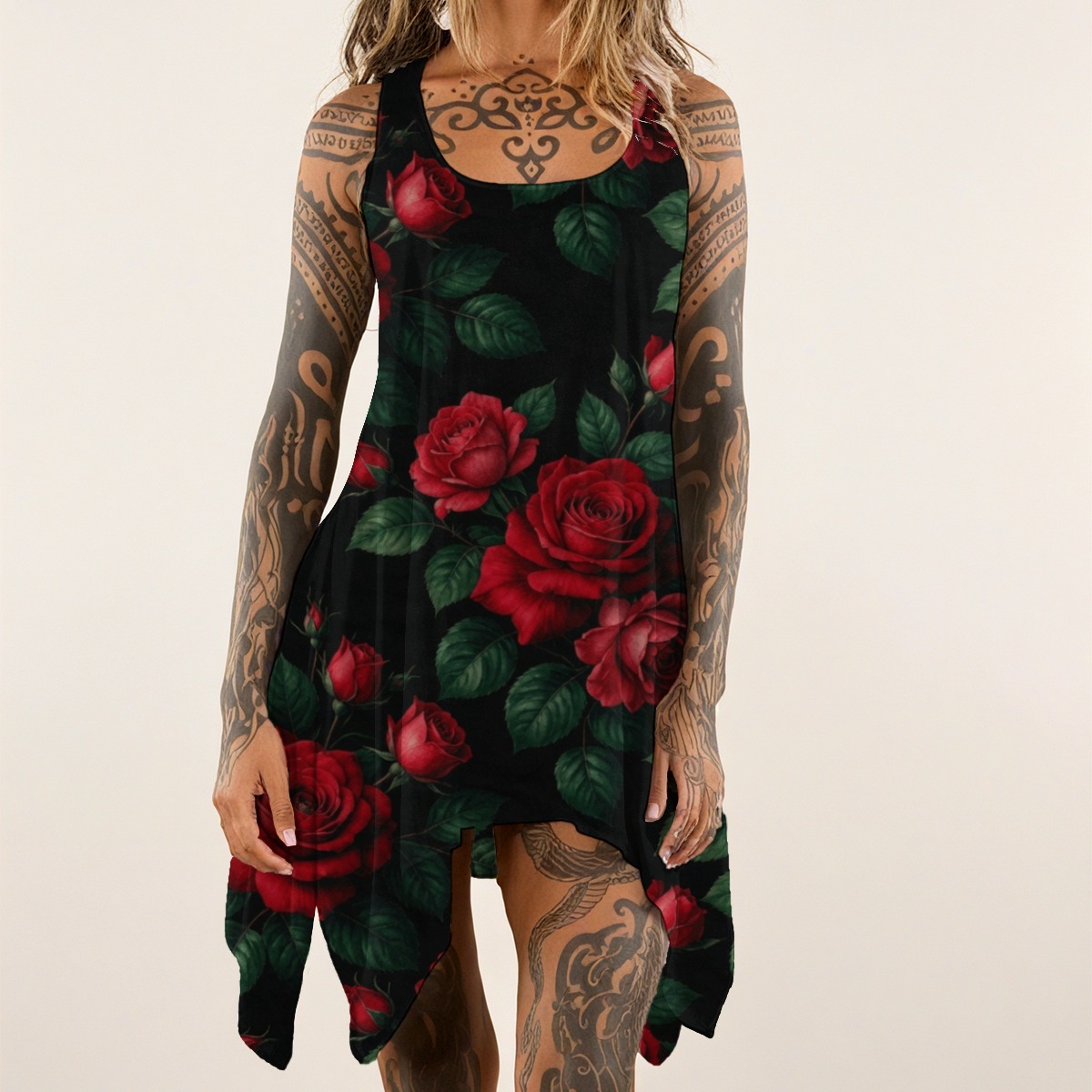 All-over print Women's Sleeveless Tank Dress (P9AG7)