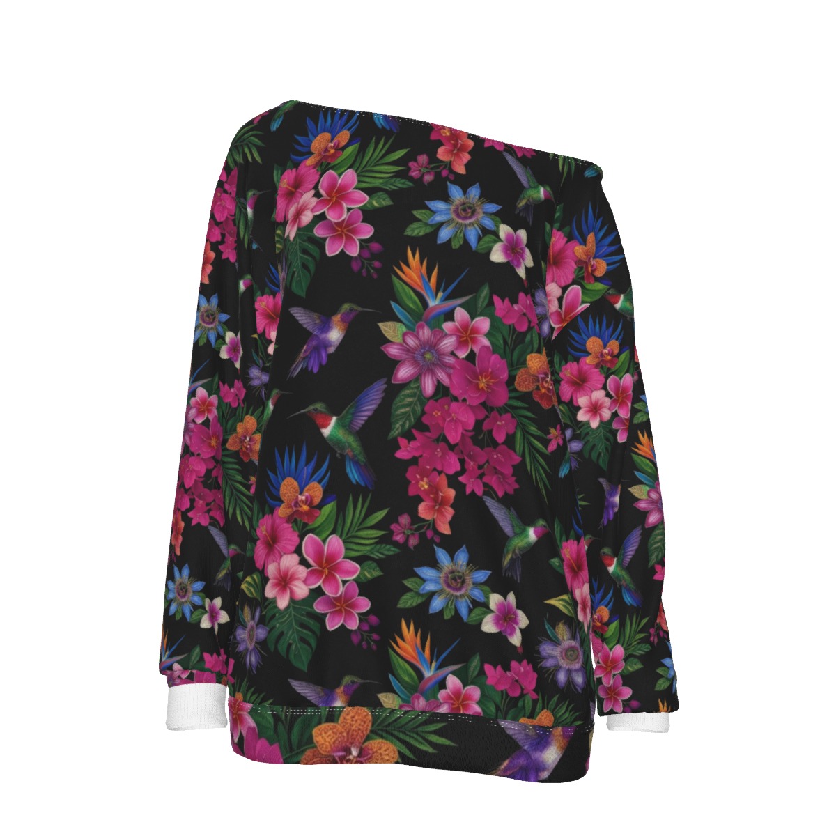 All-Over Print Women's Off-Shoulder Sweatshirt (P9RFS)