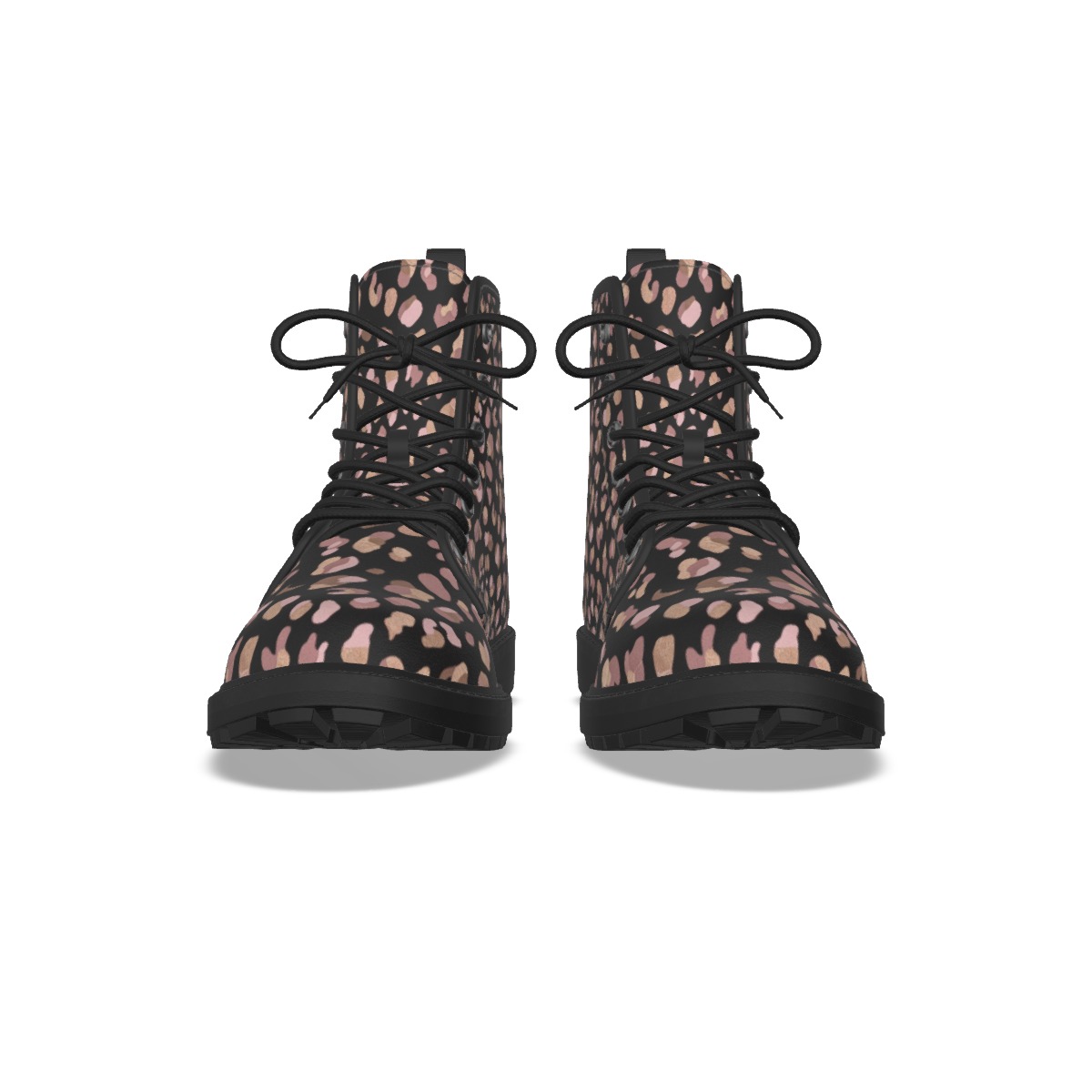 All-Over Print Women's Martin Short Boots With Black Bottom (PB2UK)