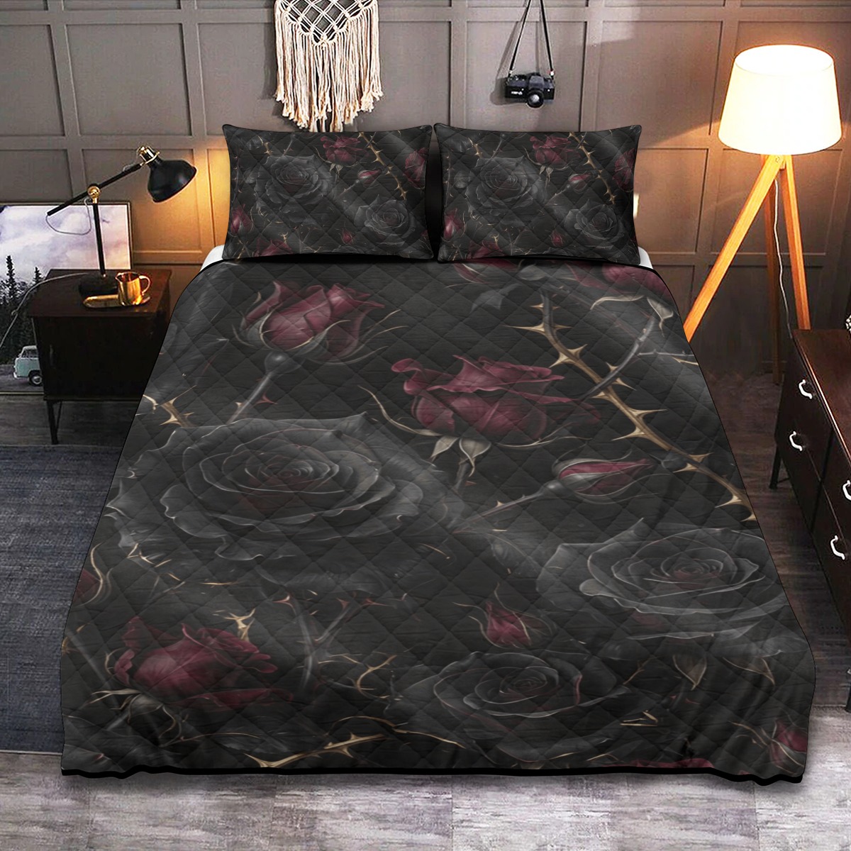 Quilt & Pillow Cases With  Edge-wrapping Strips (P9AB1)