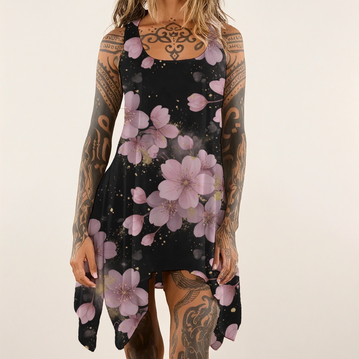 All-over print Women's Sleeveless Tank Dress (P9AFU)