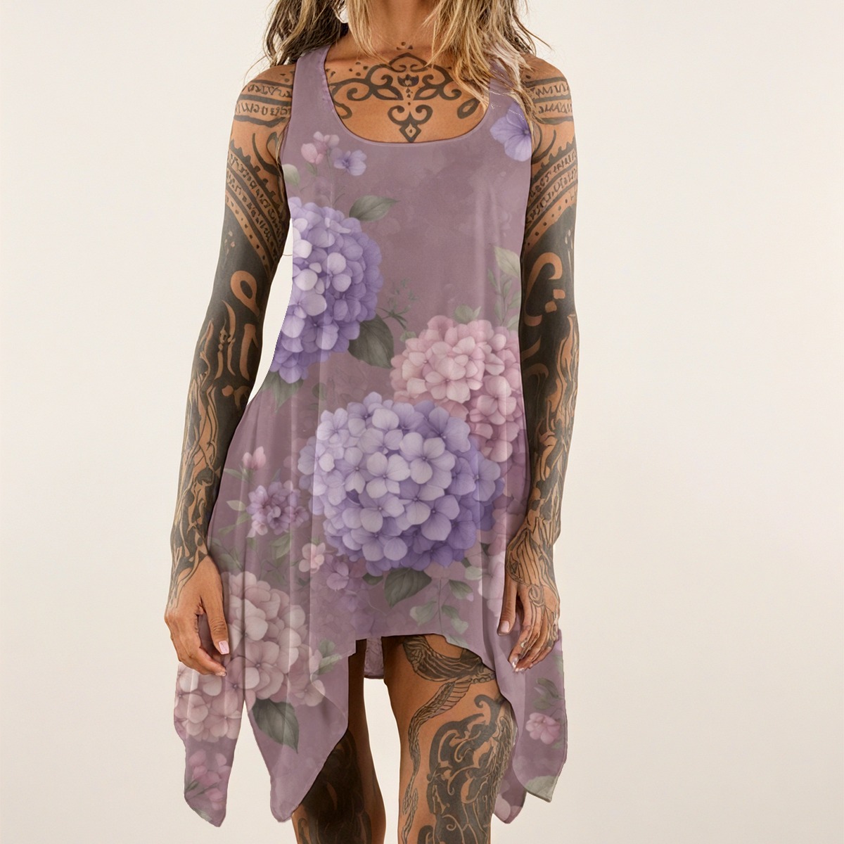 All-over print Women's Sleeveless Tank Dress (P9582)
