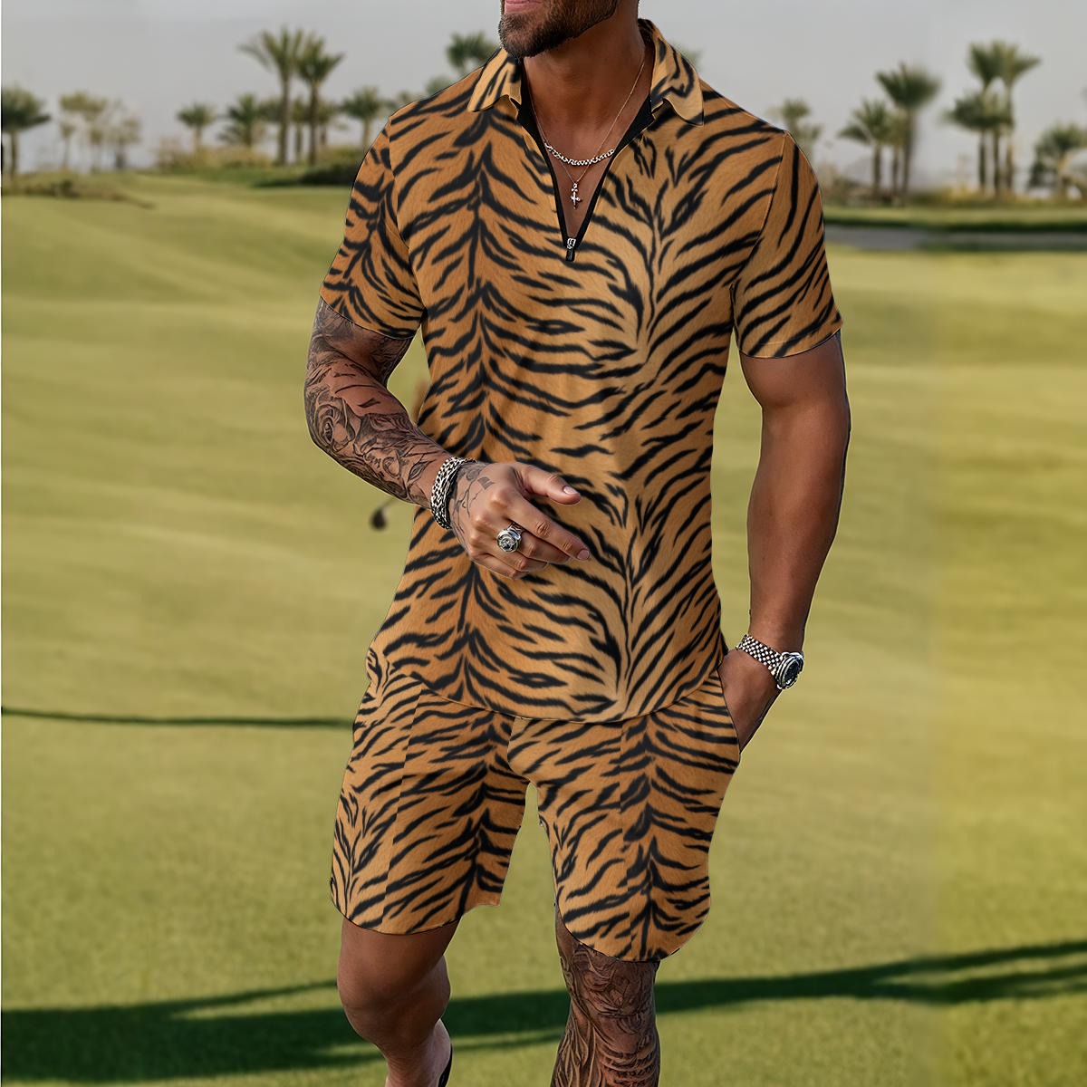 All-Over Print Men's Polo Sportswear Set (PASLN)