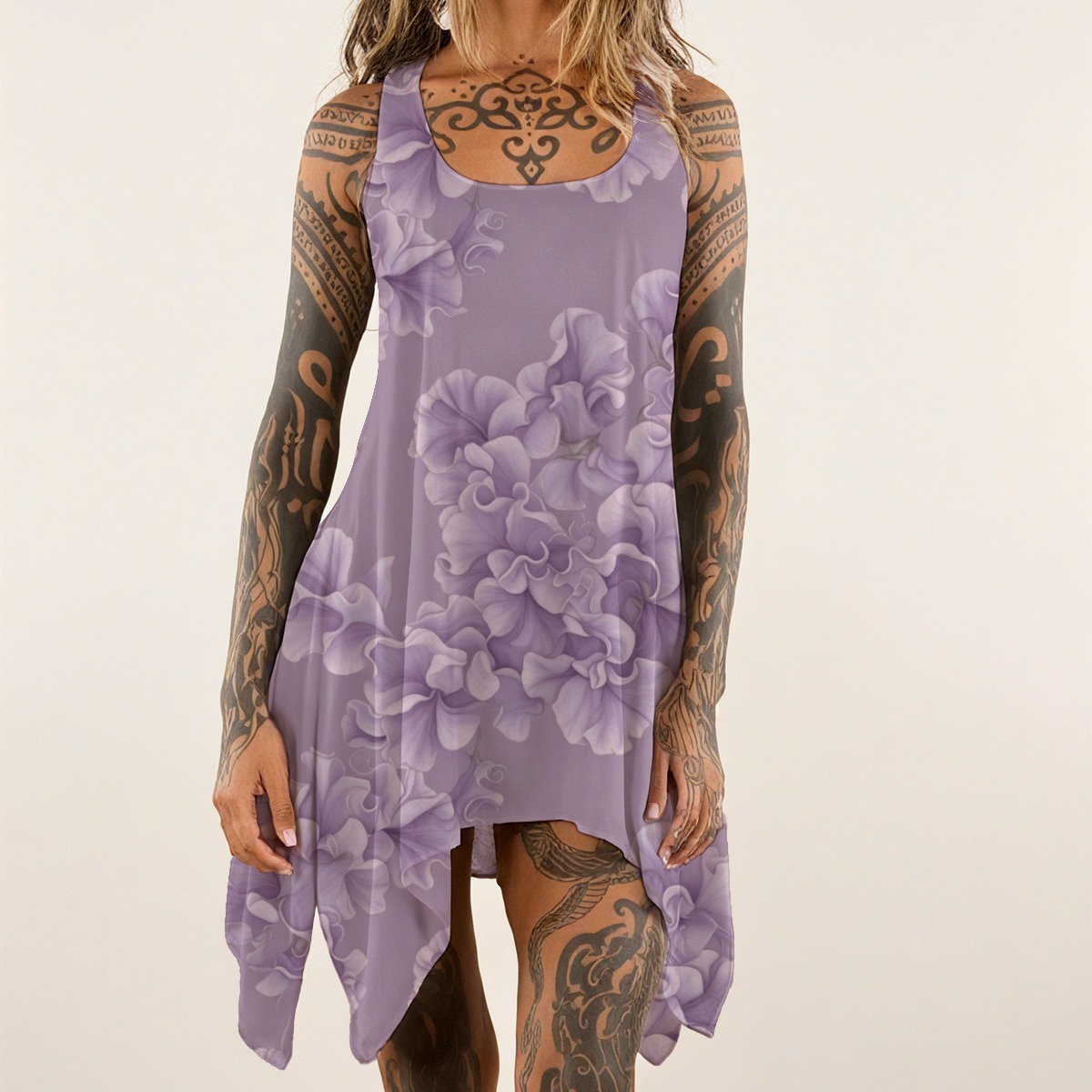 All-over print Women's Sleeveless Tank Dress (P9AHK)