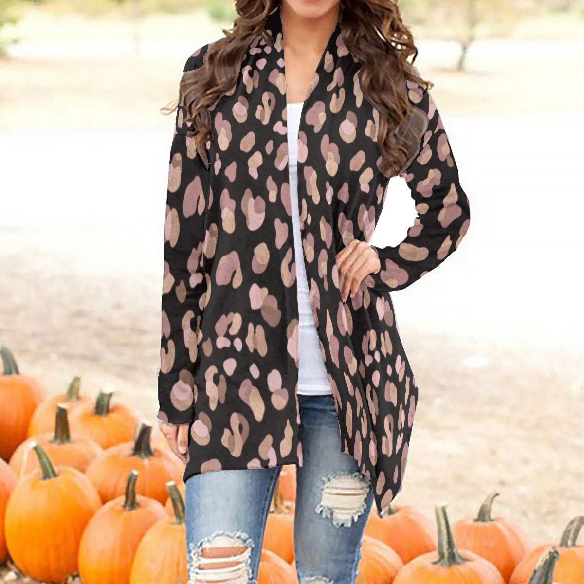 All-Over Print Women's Cardigan With Long Sleeve (PB2DU)