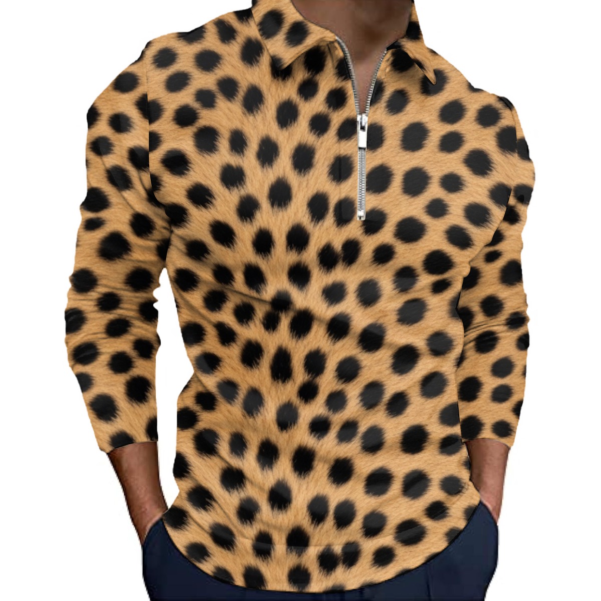 All-Over Print Men’s Quarter Zip Pullover Sweatshirt (PAQ6R)